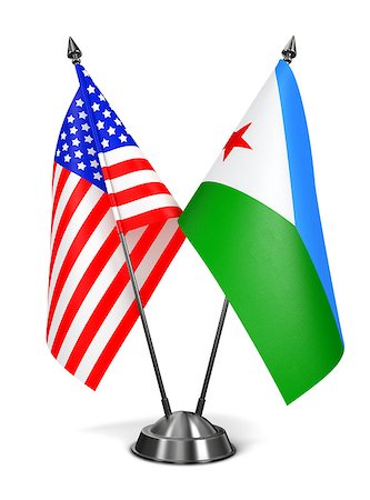 simsearch:400-07994335,k - USA and Djibouti - Miniature Flags Isolated on White Background. Photographie de stock - Aubaine LD & Abonnement, Code: 400-08287673