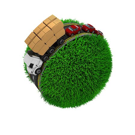 3D Render of Road around a grassy globe Stock Photo - Budget Royalty-Free & Subscription, Code: 400-08287839
