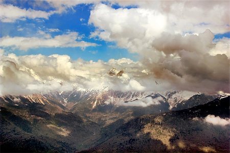 simsearch:400-08919033,k - Mountain Peak with mist and clouds landscape, russia, sochi Stock Photo - Budget Royalty-Free & Subscription, Code: 400-08287945