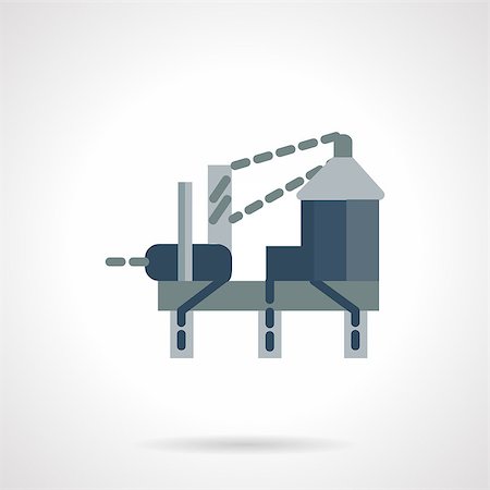 Flat color design vector icon for oil drilling rig platform. Design element for business and website Stock Photo - Budget Royalty-Free & Subscription, Code: 400-08288081
