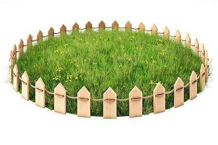 simsearch:400-05318999,k - round island with a grass lawn enclosed by a wooden fence. isolated on white background. Photographie de stock - Aubaine LD & Abonnement, Code: 400-08288128