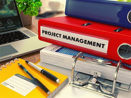 simsearch:400-09010206,k - Red Office Folder with Inscription Project Management on Office Desktop with Office Supplies and Modern Laptop. Business Concept on Blurred Background. Toned Image. Stockbilder - Microstock & Abonnement, Bildnummer: 400-08288360