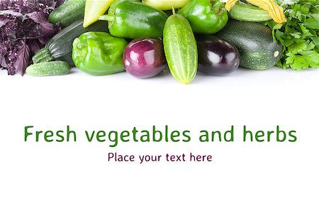 simsearch:400-04804401,k - Fresh farmers garden vegetables and herbs. Isolated on white background Foto de stock - Super Valor sin royalties y Suscripción, Código: 400-08288602