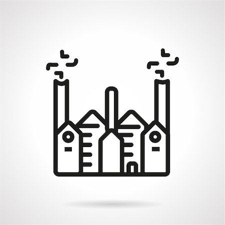 simsearch:400-05679070,k - Flat line vector icon for industrial manufacture plant or factory. Design element for business and website Fotografie stock - Microstock e Abbonamento, Codice: 400-08288719