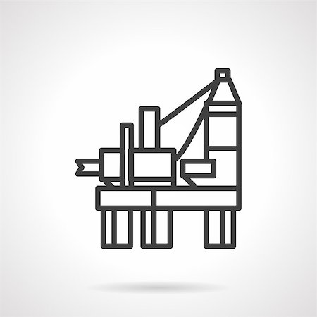 simsearch:400-05358052,k - Flat line vector icon for oil derrick platform with tower. Structure for exploration and drilling wells for oil production. Design element for business and website Photographie de stock - Aubaine LD & Abonnement, Code: 400-08288721