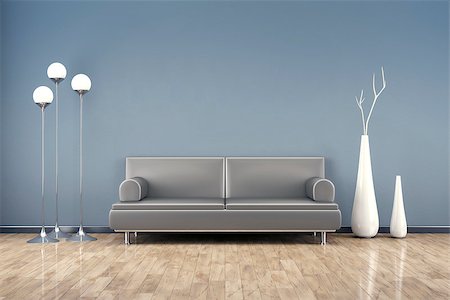 3d render of a room with a sofa and background for your own content Stock Photo - Budget Royalty-Free & Subscription, Code: 400-08288832
