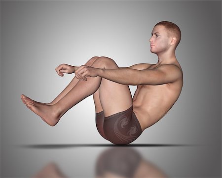 simsearch:400-08283130,k - 3D render of a male figure in a sit up position Photographie de stock - Aubaine LD & Abonnement, Code: 400-08288856