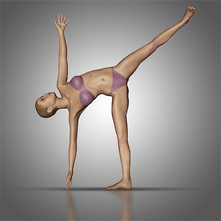 simsearch:400-08290312,k - 3D render of a female figure in a yoga standing position Stock Photo - Budget Royalty-Free & Subscription, Code: 400-08288853