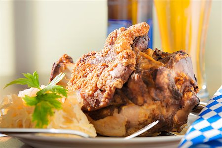 schlank - Image of a traditional bavaria grilled Oktoberfest pork hock in Munich Stock Photo - Budget Royalty-Free & Subscription, Code: 400-08288961