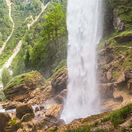 simsearch:400-04412215,k - Beautiful natural landscape under Pericnik waterfall in Vrata Valley in Triglav National Park in Julian Alps, Slovenia. Photographie de stock - Aubaine LD & Abonnement, Code: 400-08288994