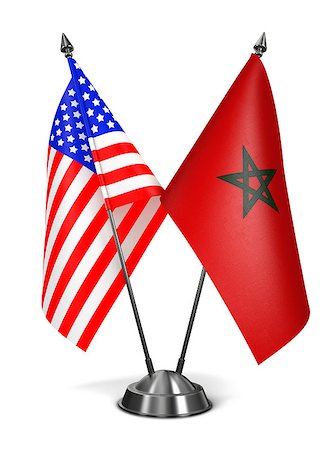 USA and Morocco - Miniature Flags Isolated on White Background. Stock Photo - Budget Royalty-Free & Subscription, Code: 400-08289129