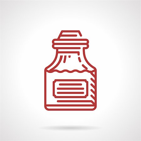 simsearch:400-03920996,k - Red simple line vector icon for bottle for tattoo ink. Necessary items for tattoo master. Design element for business and website Photographie de stock - Aubaine LD & Abonnement, Code: 400-08289175