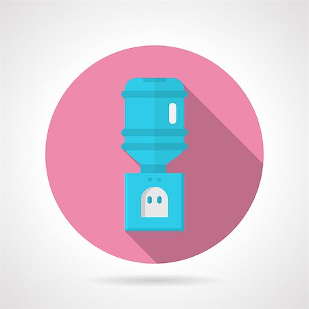 simsearch:400-08193402,k - Pink round flat design vector icon for blue electric portable water cooler on gray background. Long shadow design Stock Photo - Budget Royalty-Free & Subscription, Code: 400-08289184