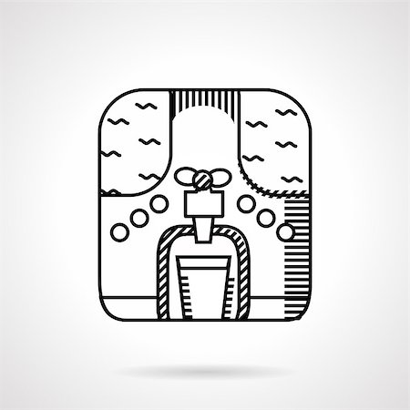 simsearch:400-08193402,k - Black simple line vector icon for cooler with pure potable water. Jug with liquid, single faucet and glass or plastic cup. Design element for business and website Foto de stock - Super Valor sin royalties y Suscripción, Código: 400-08289183