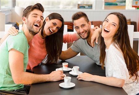 Friends having a great day at the local coffee shop Stock Photo - Budget Royalty-Free & Subscription, Code: 400-08289237