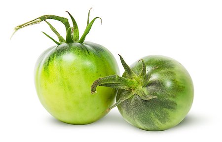 simsearch:400-06954534,k - Two green tomatoes near isolated on white background Stock Photo - Budget Royalty-Free & Subscription, Code: 400-08289285