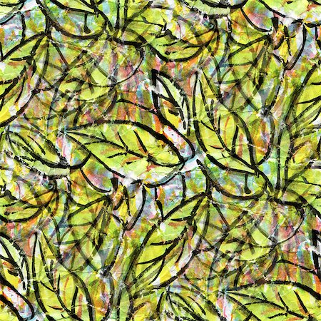 simsearch:400-08814672,k - Seamless pattern with green leaves. Watercolor illustration. Stock Photo - Budget Royalty-Free & Subscription, Code: 400-08289293