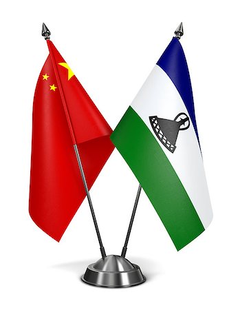 simsearch:400-08160601,k - China and Lesotho - Miniature Flags Isolated on White Background. Photographie de stock - Aubaine LD & Abonnement, Code: 400-08289809