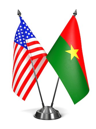 simsearch:400-08287709,k - USA and Burkina Faso - Miniature Flags Isolated on White Background. Stock Photo - Budget Royalty-Free & Subscription, Code: 400-08289854