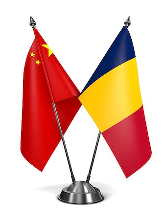 simsearch:400-08160601,k - China and Chad - Miniature Flags Isolated on White Background. Photographie de stock - Aubaine LD & Abonnement, Code: 400-08289856