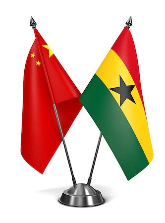 simsearch:400-08160601,k - China and Ghana - Miniature Flags Isolated on White Background. Photographie de stock - Aubaine LD & Abonnement, Code: 400-08289858