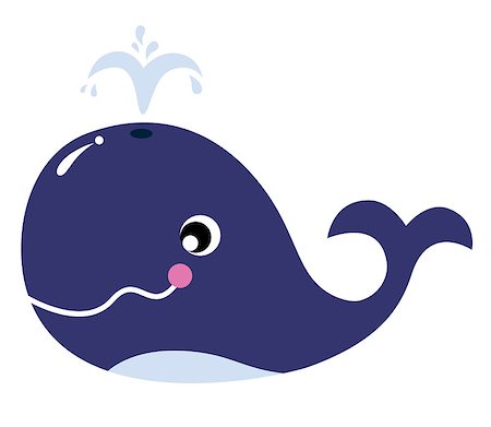 simsearch:400-04184146,k - Cute cartoon blue Whale. Vector cartoon Illustration Foto de stock - Super Valor sin royalties y Suscripción, Código: 400-08282441