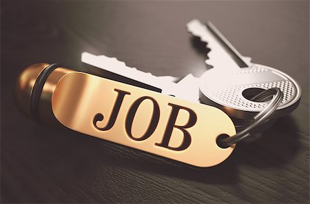 simsearch:400-08283741,k - Keys and Golden Keyring with the Word Job over Black Wooden Table with Blur Effect. Toned Image. Foto de stock - Super Valor sin royalties y Suscripción, Código: 400-08282658