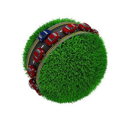 3D Render of Road around a grassy globe Stock Photo - Budget Royalty-Free & Subscription, Code: 400-08283158