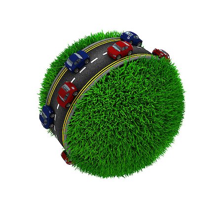 3D Render of Road around a grassy globe Stock Photo - Budget Royalty-Free & Subscription, Code: 400-08283159