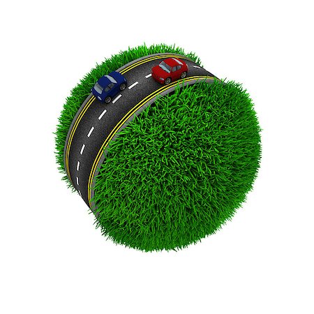 3D Render of Road around a grassy globe Stock Photo - Budget Royalty-Free & Subscription, Code: 400-08283160