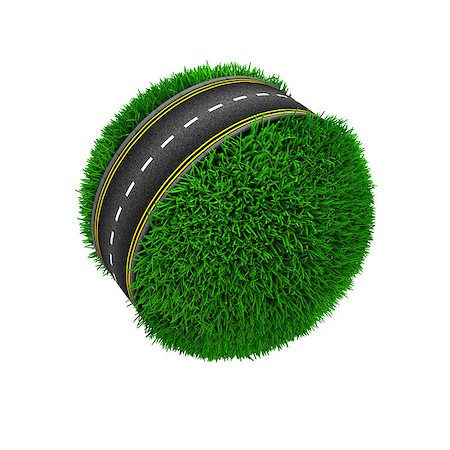 3D Render of Road around a grassy globe Stock Photo - Budget Royalty-Free & Subscription, Code: 400-08283161