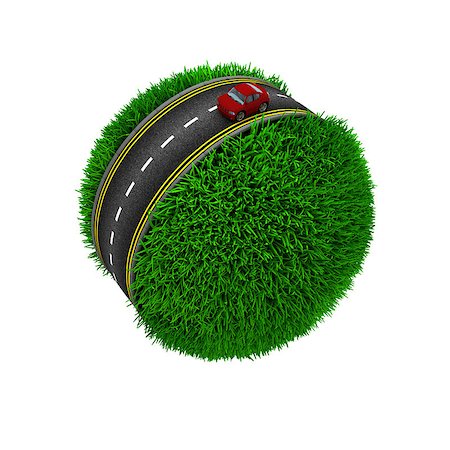 3D Render of Road around a grassy globe Stock Photo - Budget Royalty-Free & Subscription, Code: 400-08283163