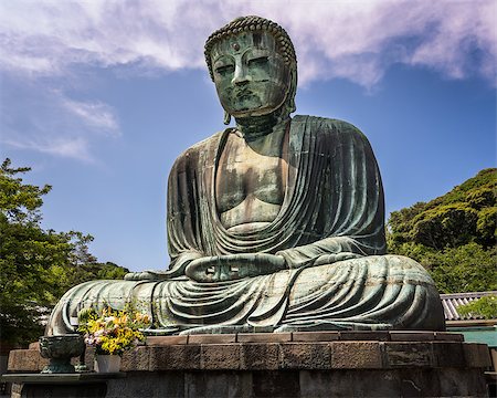 simsearch:400-05924770,k - The Great Buddha of Kamakura (Kamakura Daibutsu), a bronze statue of Amida Buddha in Kotokuin Temple, Kamakura, Kanagawa, Japan Photographie de stock - Aubaine LD & Abonnement, Code: 400-08283455