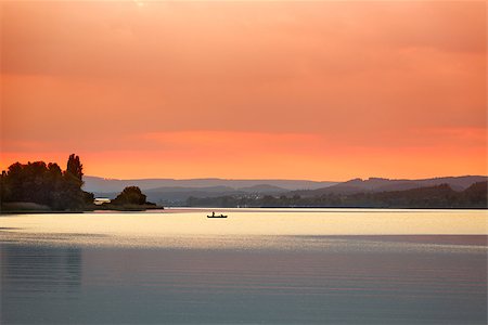 fisfra (artist) - Sunset at Lake Constance (Bodensee) near Reichenau, Germany Stock Photo - Budget Royalty-Free & Subscription, Code: 400-08283542