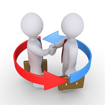 simsearch:400-06742694,k - Two businessmen shake hands inside a circle of two arrows Foto de stock - Super Valor sin royalties y Suscripción, Código: 400-08283823
