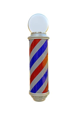 simsearch:400-08955424,k - barber pole isolated on white background Stock Photo - Budget Royalty-Free & Subscription, Code: 400-08283946