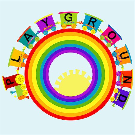 simsearch:400-04003790,k - Playground design with toy train and rainbow Stockbilder - Microstock & Abonnement, Bildnummer: 400-08294299