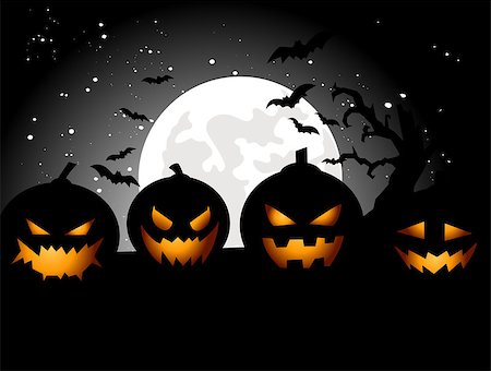 Halloween Party Background with Pumpkins Stock Photo - Budget Royalty-Free & Subscription, Code: 400-08294423