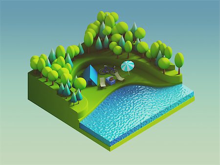 earth ecology concept - green earth concept in isometric view Stock Photo - Budget Royalty-Free & Subscription, Code: 400-08294502
