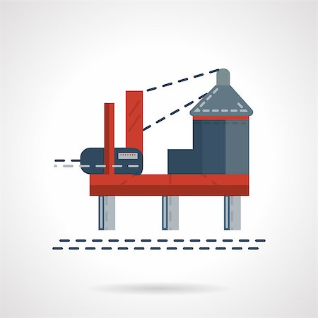 simsearch:400-05358052,k - Oil platform in sea offshore area. Flat design vector icon. Extraction and processing of natural resources. Elements of web design for business and website. Photographie de stock - Aubaine LD & Abonnement, Code: 400-08294535