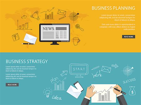 simsearch:400-08294629,k - Flat design modern vector illustration  set of concepts of  business site with mobile phone, envelope, hands,  monitor screen and pen and paper  - eps 10 Stock Photo - Budget Royalty-Free & Subscription, Code: 400-08294626