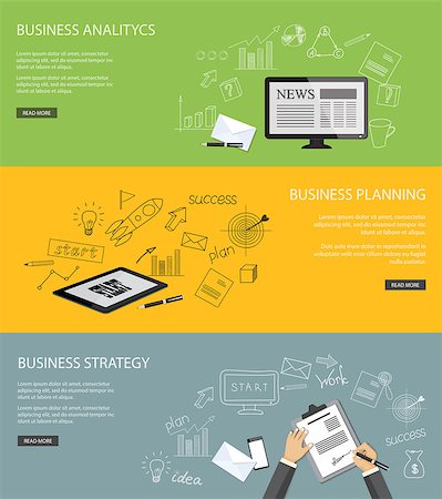 simsearch:400-08292898,k - Flat design modern vector illustration  set of concepts of  business site with mobile phone, envelope, hands, tablet, monitor screen and pen and paper  - eps 10 Photographie de stock - Aubaine LD & Abonnement, Code: 400-08294631