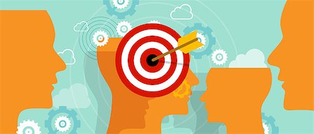 picture of man with arrow in head - targeting customer head mind niche target market marketing concept business vector Stock Photo - Budget Royalty-Free & Subscription, Code: 400-08294723