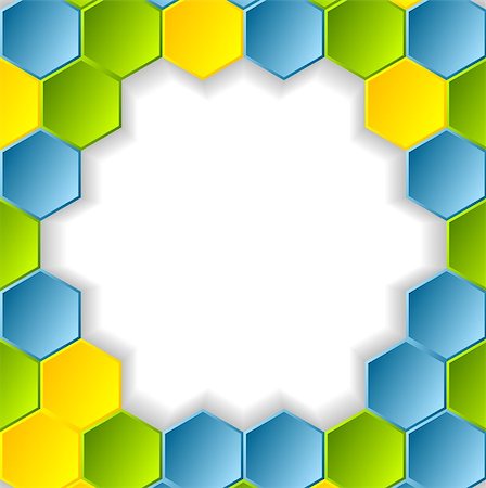 Abstract bright hexagons pattern design. Vector background Stock Photo - Budget Royalty-Free & Subscription, Code: 400-08294736