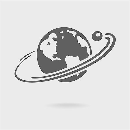 Planet and satellite symbol vector eps 8 file format Stock Photo - Budget Royalty-Free & Subscription, Code: 400-08294919