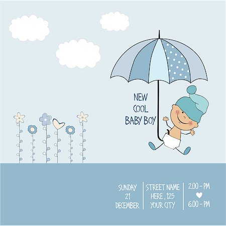 baby boy shower card, vector eps10 Stock Photo - Budget Royalty-Free & Subscription, Code: 400-08295090