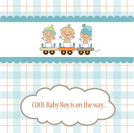 baby boy shower card, vector eps10 Stock Photo - Budget Royalty-Free & Subscription, Code: 400-08295091