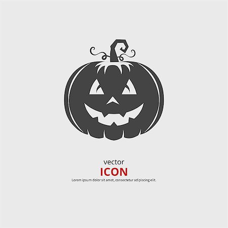 deniskolt (artist) - Happy halloween pumpkin face icon. Vector illustration Stock Photo - Budget Royalty-Free & Subscription, Code: 400-08295144
