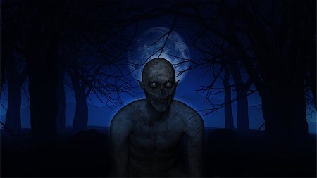 3D render of an evil demonic figure in spooky Halloween woods Stock Photo - Budget Royalty-Free & Subscription, Code: 400-08295267