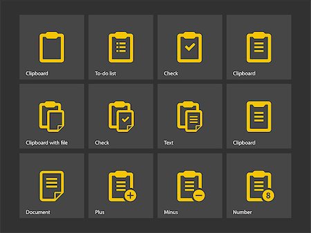document list icons - Clipboard icons. Vector illustration. Stock Photo - Budget Royalty-Free & Subscription, Code: 400-08295457
